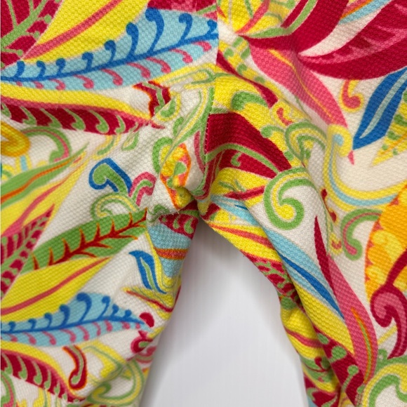 Tommy Hilfiger Y2K Tropical Floral Leaf Print Cropped Pants Multi-Color Size 10 - Picture 10 of 16